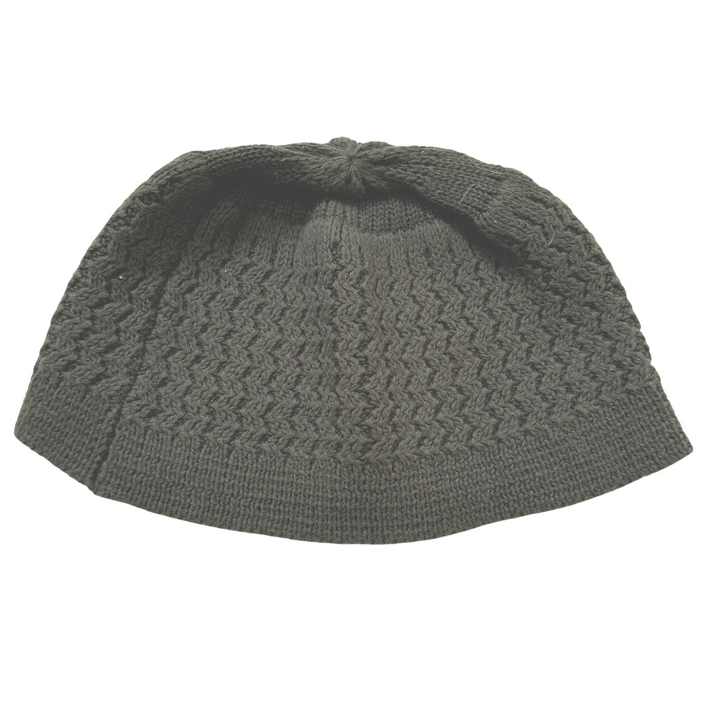 Candid Signature Apparel Kufi Hat Unisex OS Forest Green Zigzag Knit Skull Cap
